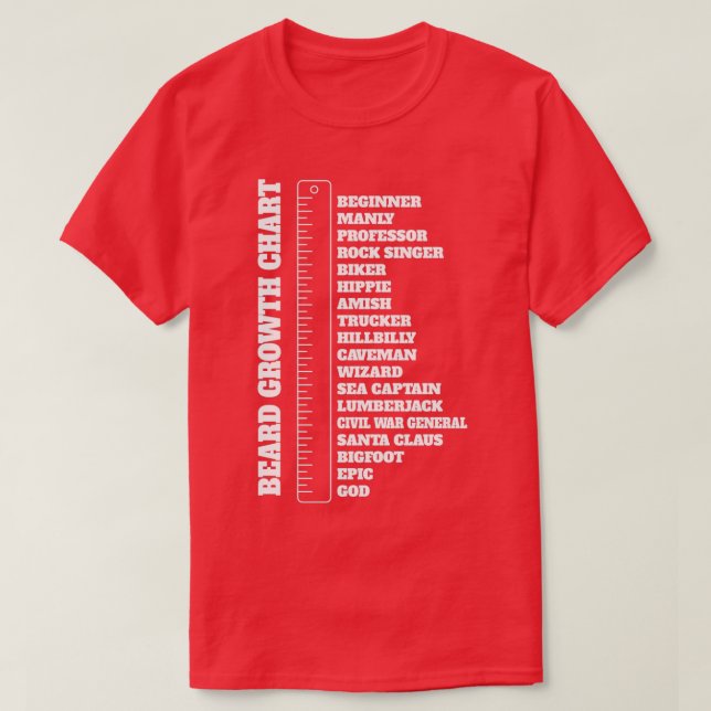 Beard Lover Mens Beard Growth Chart Gift T-Shirt (Design vorne)