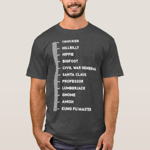 Beard Measurement Beard Chart Funny T-Shirt