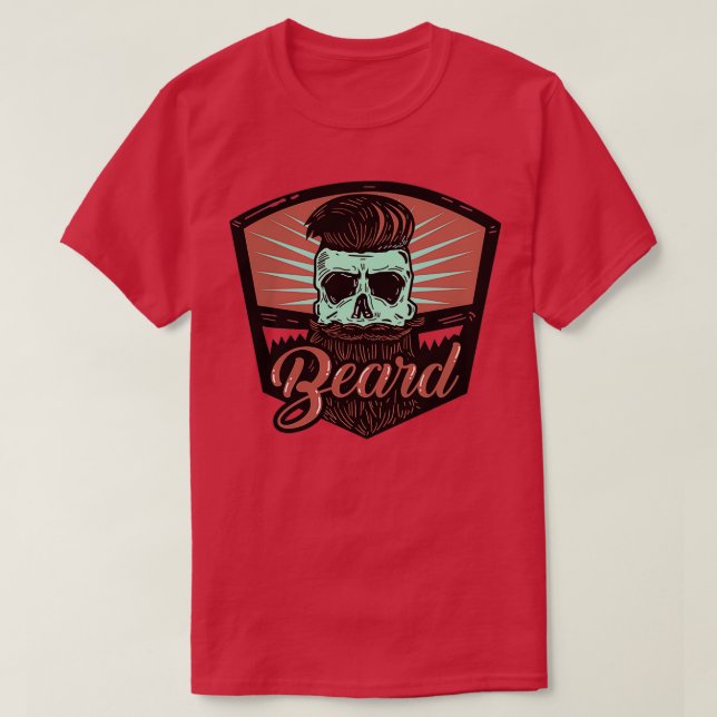 Beard Skull Beard Hipster T-Shirt (Design vorne)