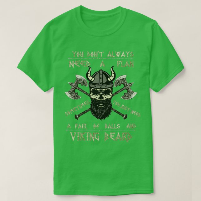 Beard Viking Scully Vikings Ax T-Shirt (Design vorne)