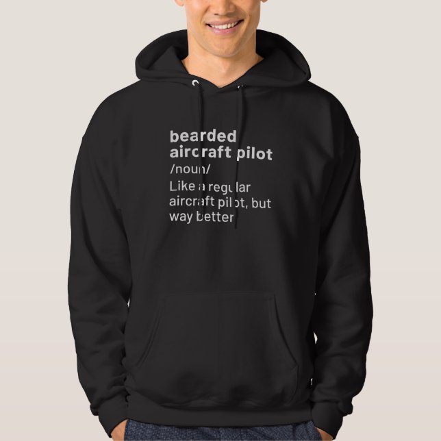 Bearded Aircraft Pilot Definition Hoodie (Vorderseite)