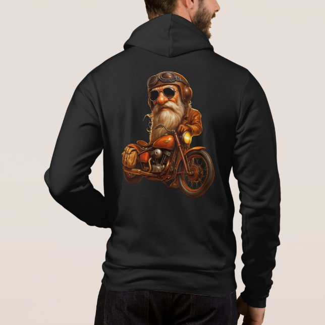 Bearded Biker Hoodie – Vintage Rider Style (Rückseite)