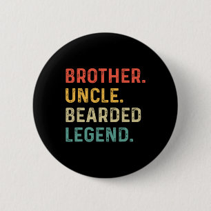 Bearded Brother Oncle Bart Legend Vintag Väter Button