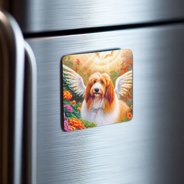 Bearded Collie Angel Wings Pet Memorial Magnet (Von Creator hochgeladen)