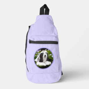 Bearded Collie Beardie Black Painting Niedliche Do Crossbody Bag