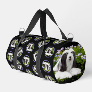 Bearded Collie Beardie Black Painting Niedliche Do Duffle Bag