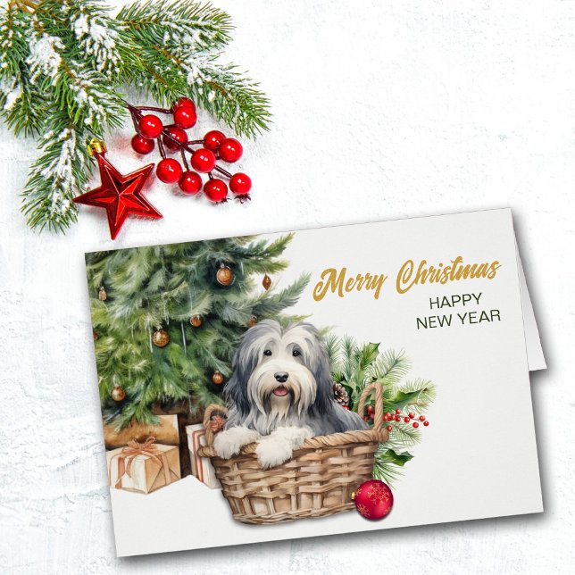 Bearded Collie Dog Wicker Korb Weihnachtsbaum (Von Creator hochgeladen)