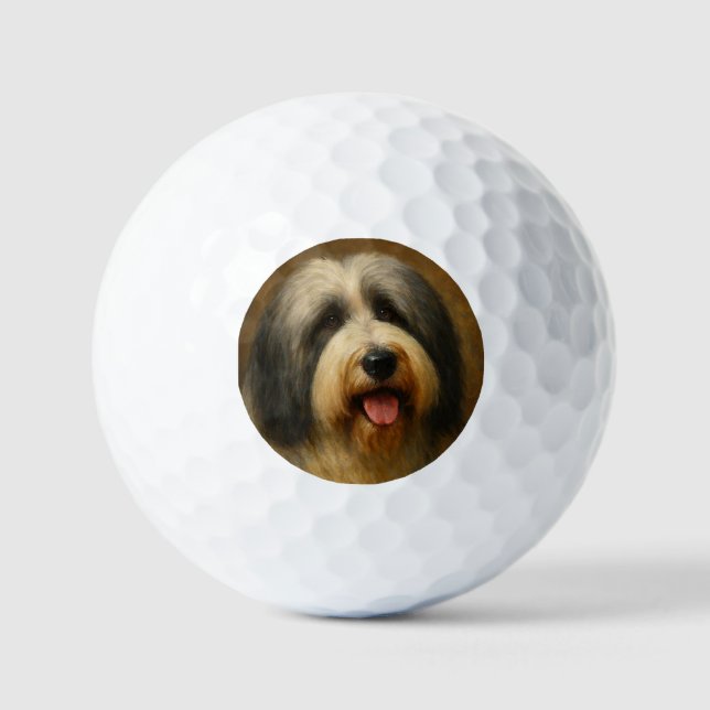Bearded Collie Golfball (Vorderseite)
