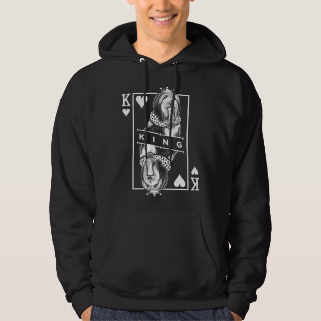Bearded Collie King Of Hearts Beardie Dog  Pop Hoodie (Vorderseite)