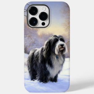 Bearded Collie Lass es schneien Weihnachten Case-Mate iPhone 14 Pro Max Hülle
