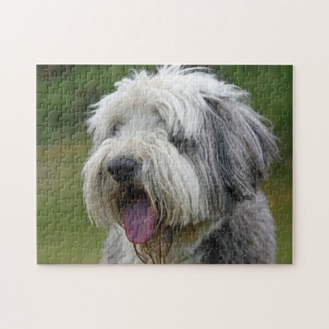 Bearded Collie mit Zunge Puzzle (Horizontal)