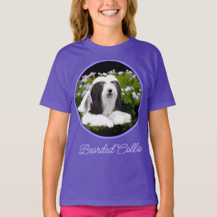 Bearded Collie Painting - Niedliche Original Dog A T-Shirt