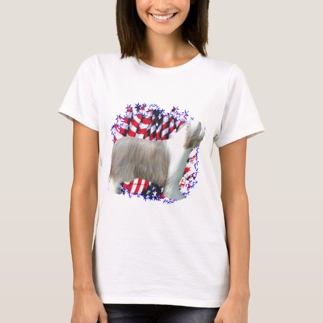 Bearded Collie Patriot T-Shirt (Vorderseite)