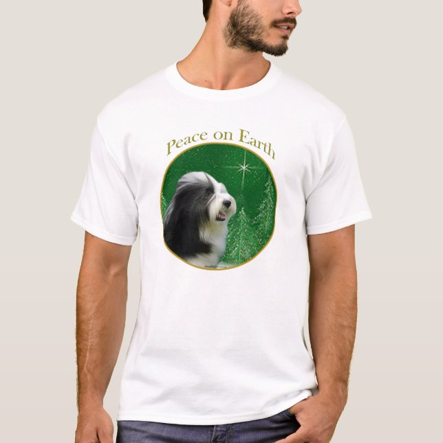 Bearded Collie Peace T-Shirt (Vorderseite)