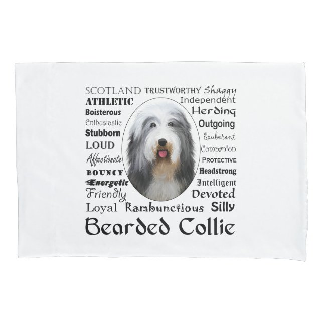 Bearded Collie Pillowcase Kissenbezug (Vorderseite)