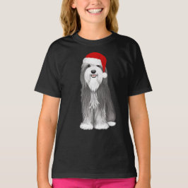 Bearded Collie Santa Dog Weihnachtsfeiertag T-Shirt