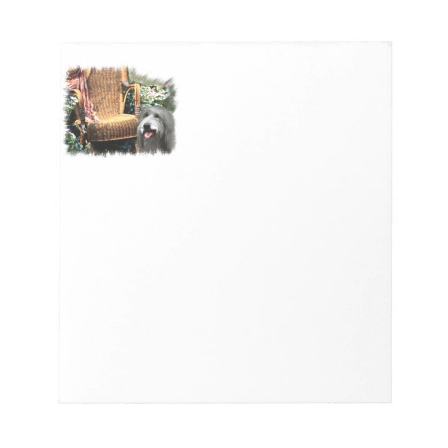 Bearded Collie Summer Garden Notizblock (Vorderseite)