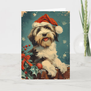 Bearded Collie Vintag personalisierte Weihnachten