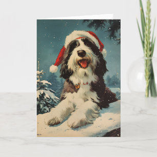 Bearded Collie Vintag personalisierte Weihnachten