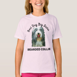 Bearded Collie Wasserfarbe beste Hündin große Schw T-Shirt