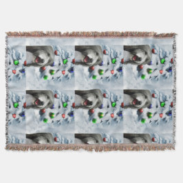 Bearded Collie Weihnachten Decke