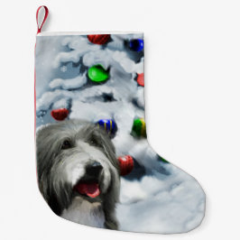 Bearded Collie Weihnachten Kleiner Weihnachtsstrumpf