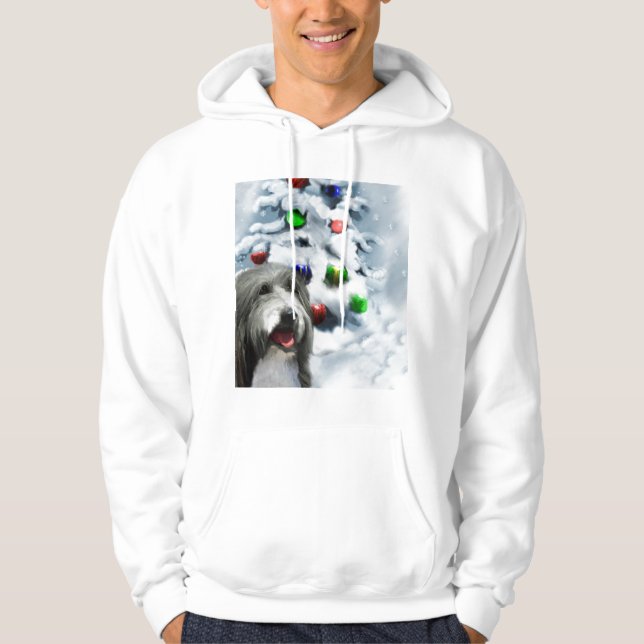 Bearded Collie Weihnachtsgeschenke Hoodie (Vorderseite)
