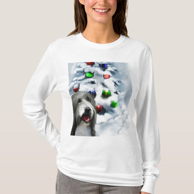 Bearded Collie Weihnachtsgeschenke T-Shirt (Vorderseite)