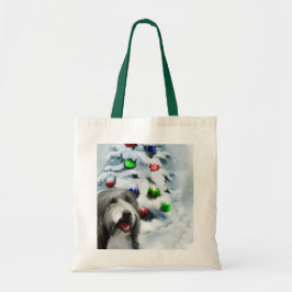 Bearded Collie Weihnachtsgeschenke Tragetasche