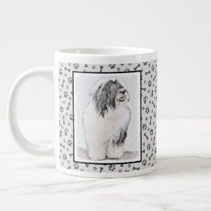 Bearded Collie Zeichnend - Niedliche Original Hund Jumbo-Tasse