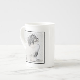 Bearded Collie Zeichnend - Niedliche Original Hund Prozellantasse