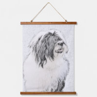 Bearded Collie Zeichnend - Niedliche Original Hund