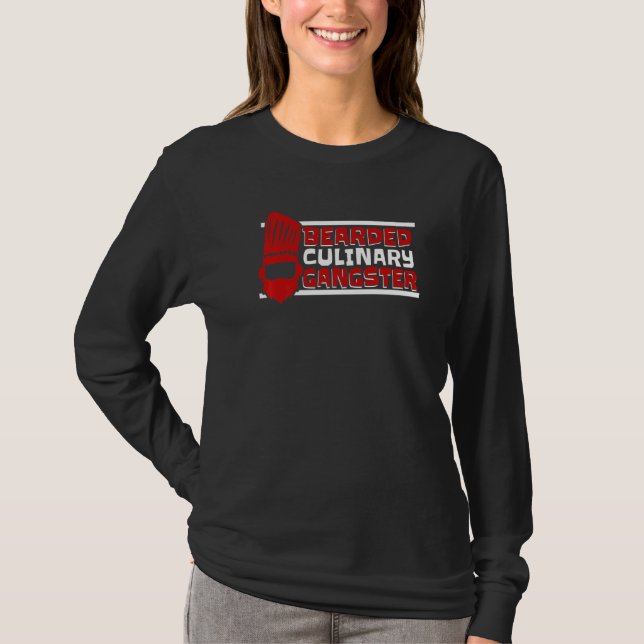 Bearded Culinary Gangster Chef De Cuisine Chef   T-Shirt (Vorderseite)
