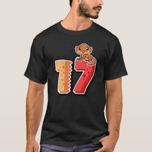 Bearded Dragon 17. Geburtstag Reptile Animal Graph T-Shirt