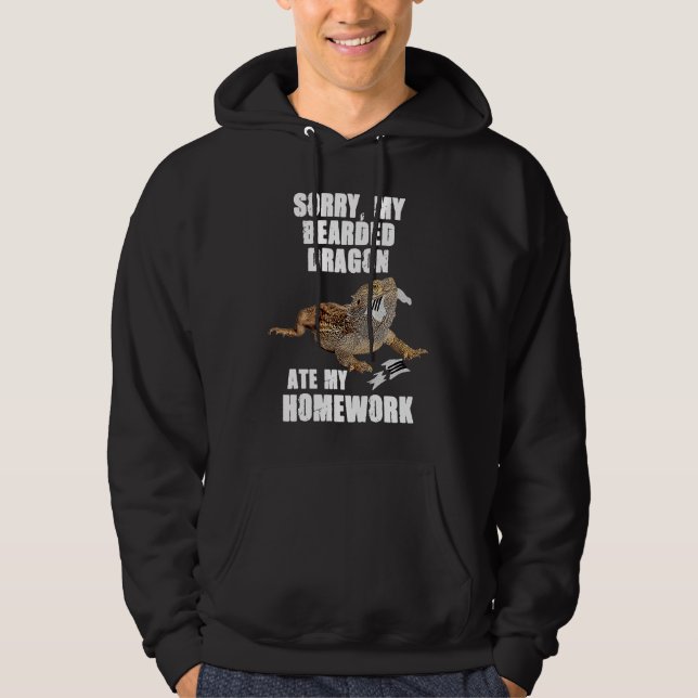 Bearded Dragon Ate Homework Reptiles  Pet Owner Gr Hoodie (Vorderseite)