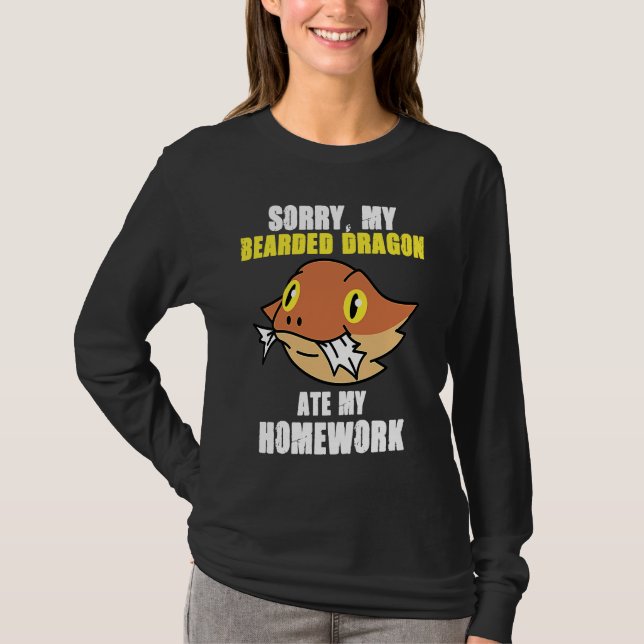 Bearded Dragon Ate Homework Reptiles  Pet Owner Gr T-Shirt (Vorderseite)