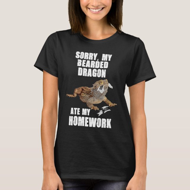Bearded Dragon Ate Homework Reptiles  Pet Owner Gr T-Shirt (Vorderseite)
