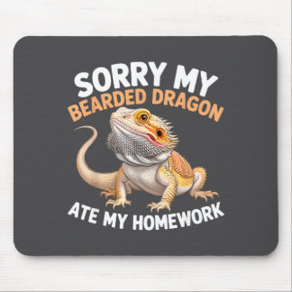 Bearded Dragon Ate My Homework Funny Quote  Mousepad