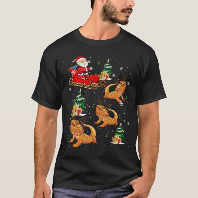 Bearded Dragon  Christmas For Reptile T-Shirt (Vorderseite)