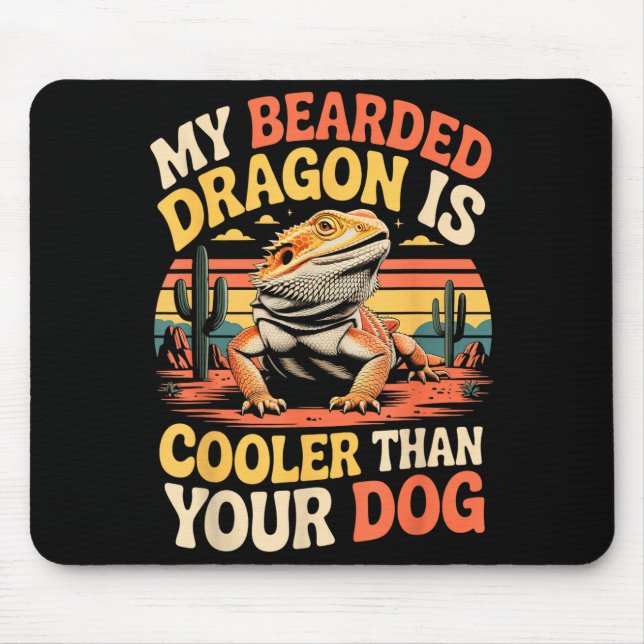 Bearded Dragon Cooler Reptile Animal Beardie Beard Mousepad (Vorne)