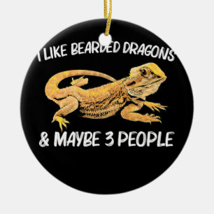 Bearded Dragon Geschenk für Männer Frauen Pogona L Keramik Ornament