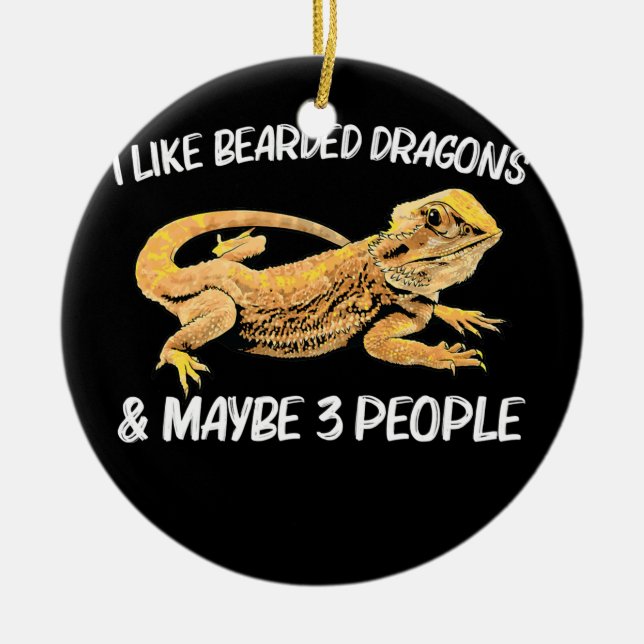 Bearded Dragon Geschenk für Männer Frauen Pogona L Keramik Ornament (Vorne)