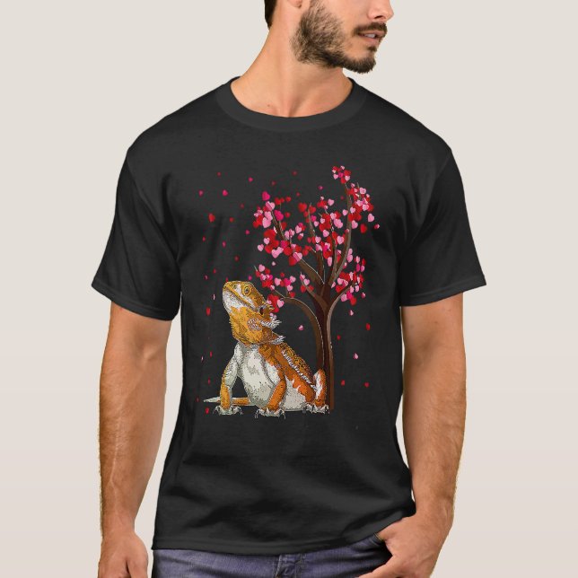 Bearded Dragon  Heart Tree Bearded Dragon Valentin T-Shirt (Vorderseite)