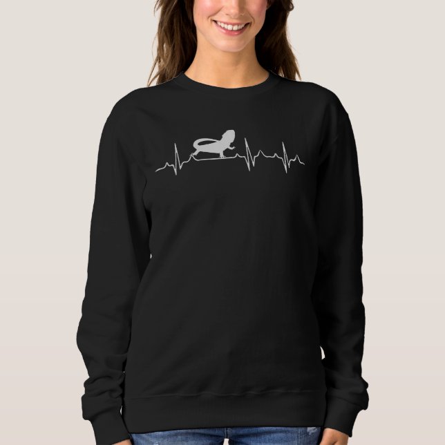 Bearded Dragon Heartbeat  Lizard Reptile Owner Out Sweatshirt (Vorderseite)