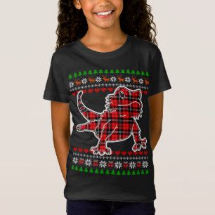 Bearded Dragon Karierte hässliche Weihnachtsfeier T-Shirt