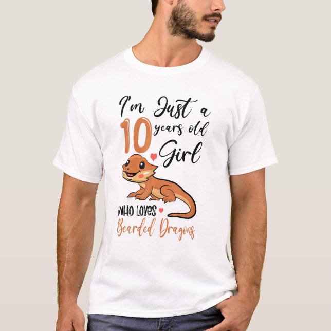 Bearded Dragon Lovers 10th Birthday Girl B-Day 10 T-Shirt (Vorderseite)