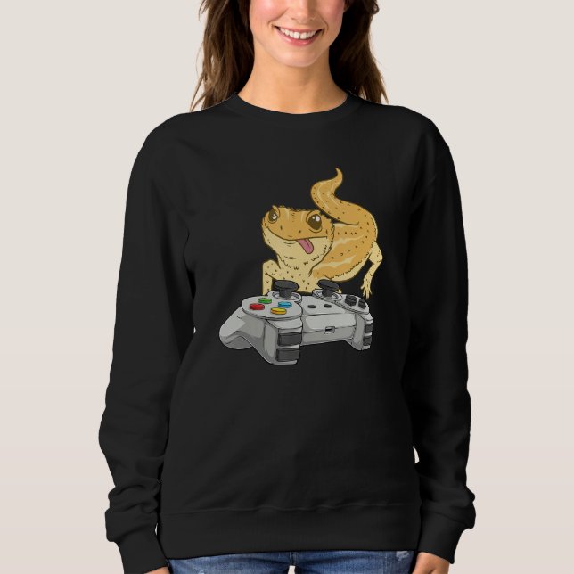 Bearded Dragon Playing Video Game  Reptile Lizard  Sweatshirt (Vorderseite)