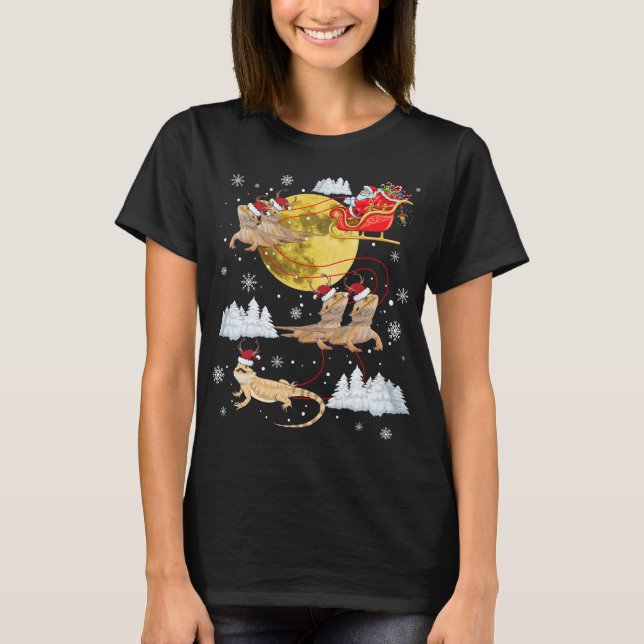 Bearded Dragon Reindeer Christmas Pajama Santa Xma T-Shirt (Vorderseite)
