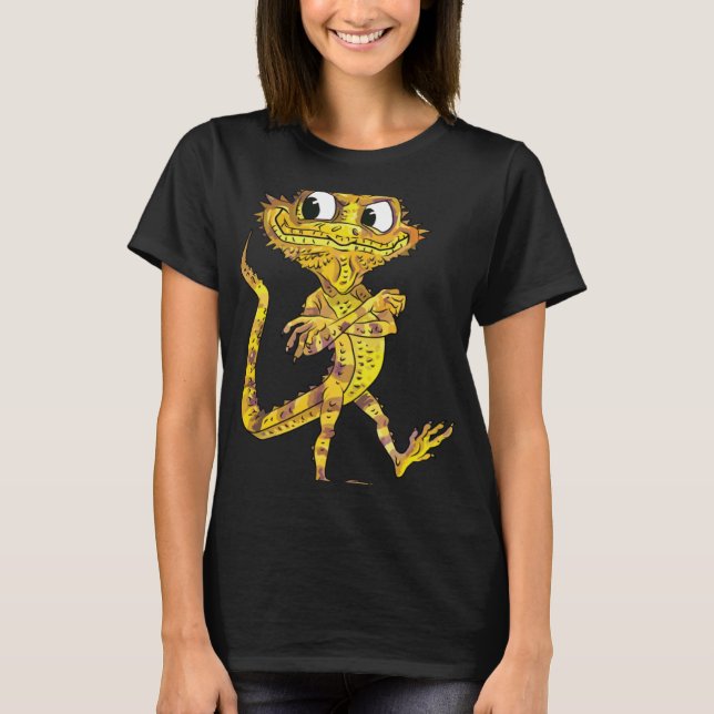 Bearded Dragon Reptile Merlin Dragon T-Shirt (Vorderseite)