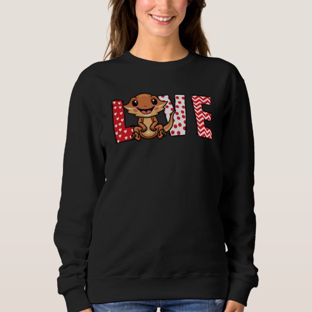 Bearded Dragon Valentines Day Love Valentine Cute  Sweatshirt (Vorderseite)